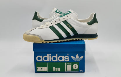 *NEW* Vintage 1980s Adidas Rom with Green stripes UK 7 / EUR 40 2/3