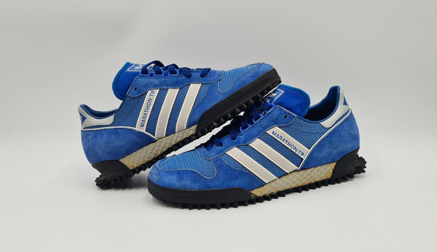 *TOP* Vintage 1980er Adidas Marathon TR Blau West Germany UK 7 / EUR 40 2/3