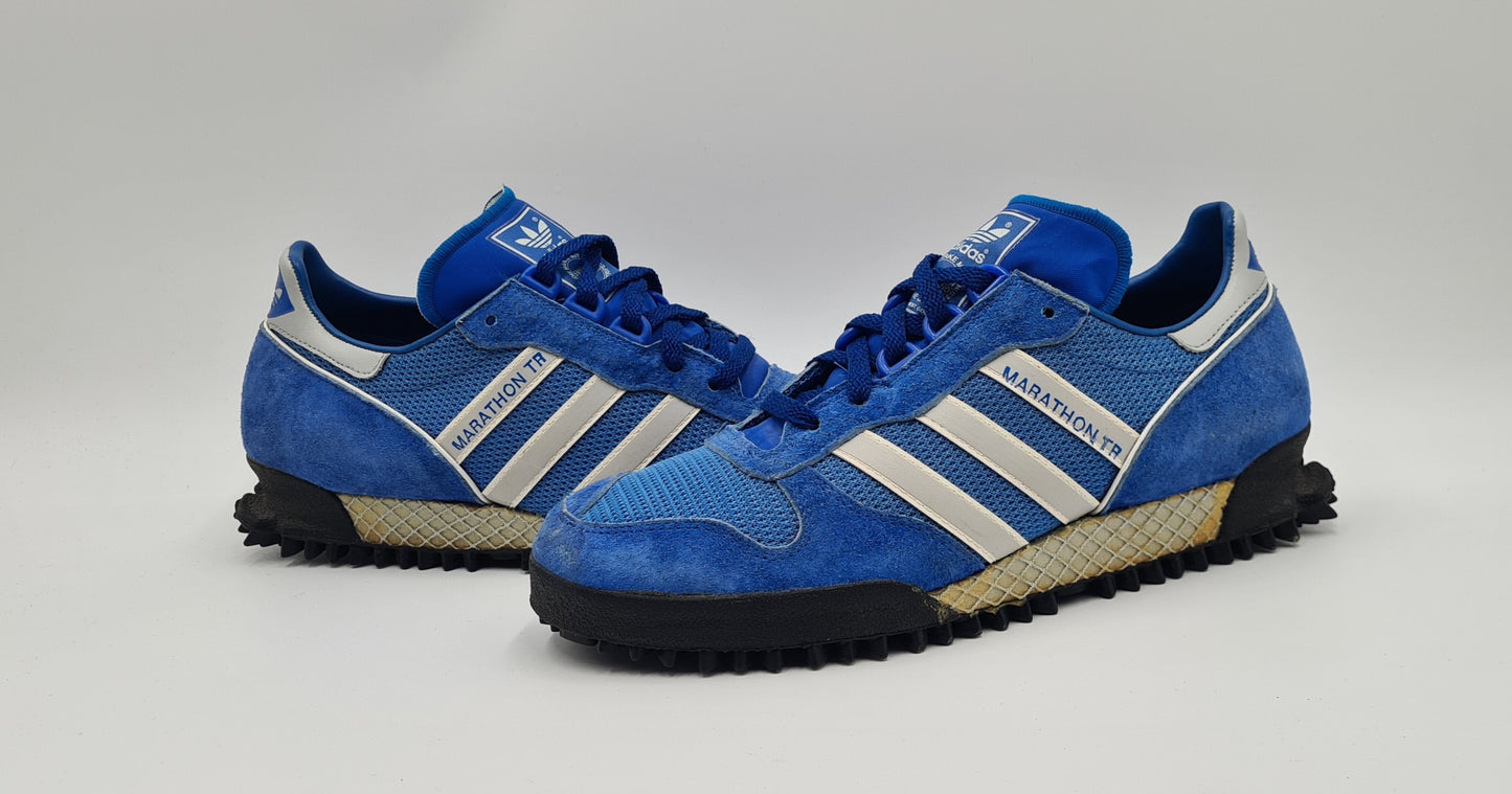 *TOP* Vintage 1980er Adidas Marathon TR Blau West Germany UK 7 / EUR 40 2/3