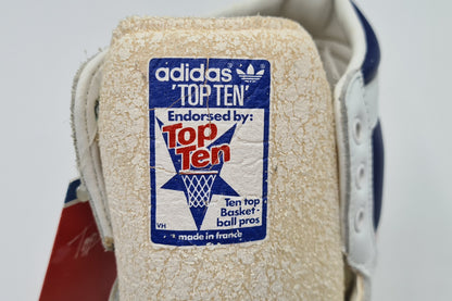 *NEW* Vintage 1980s Adidas Top Ten High Made in France UK 9 / EUR 43 1/3