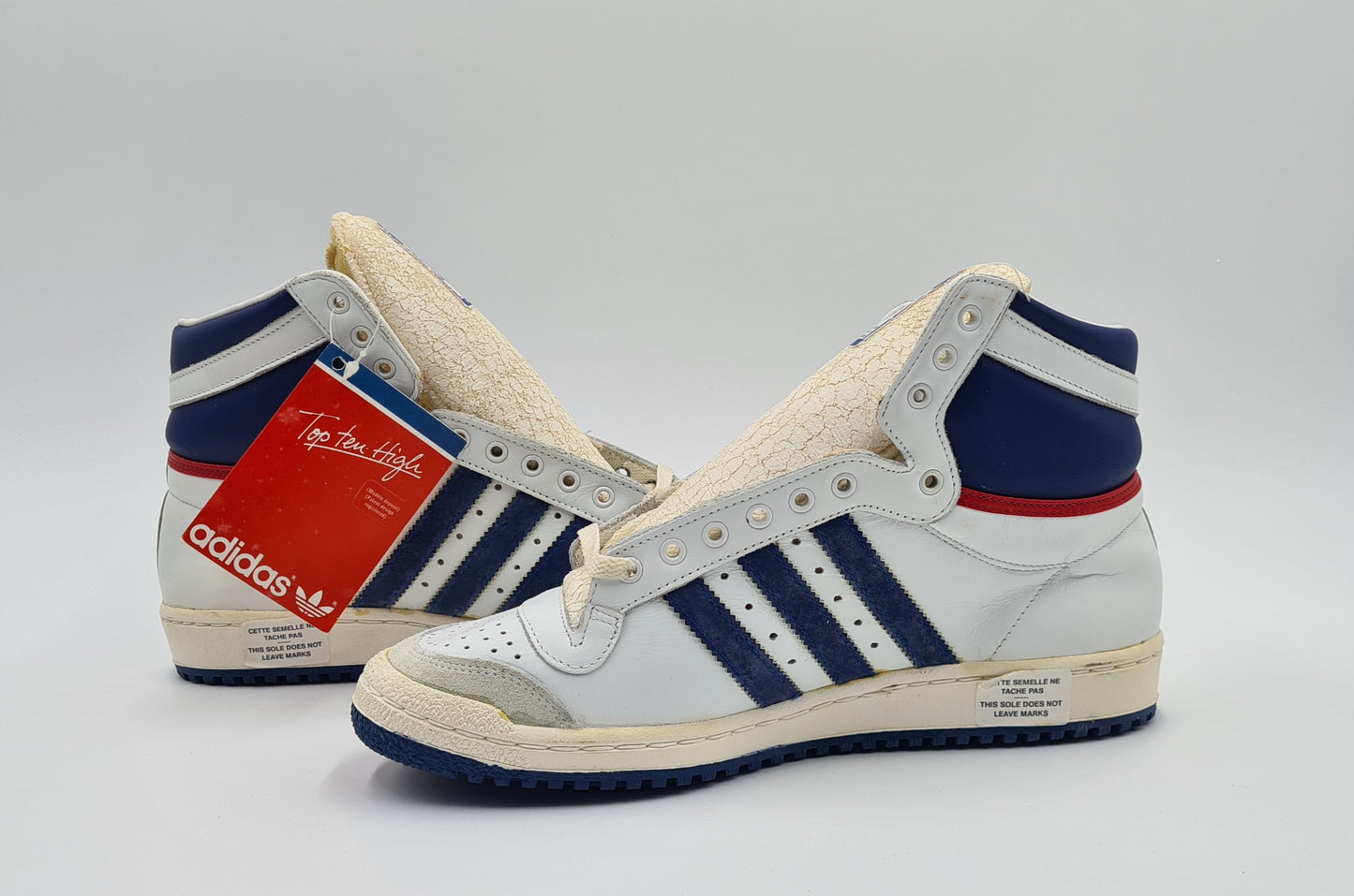 *NEW* Vintage 1980s Adidas Top Ten High Made in France UK 9 / EUR 43 1/3