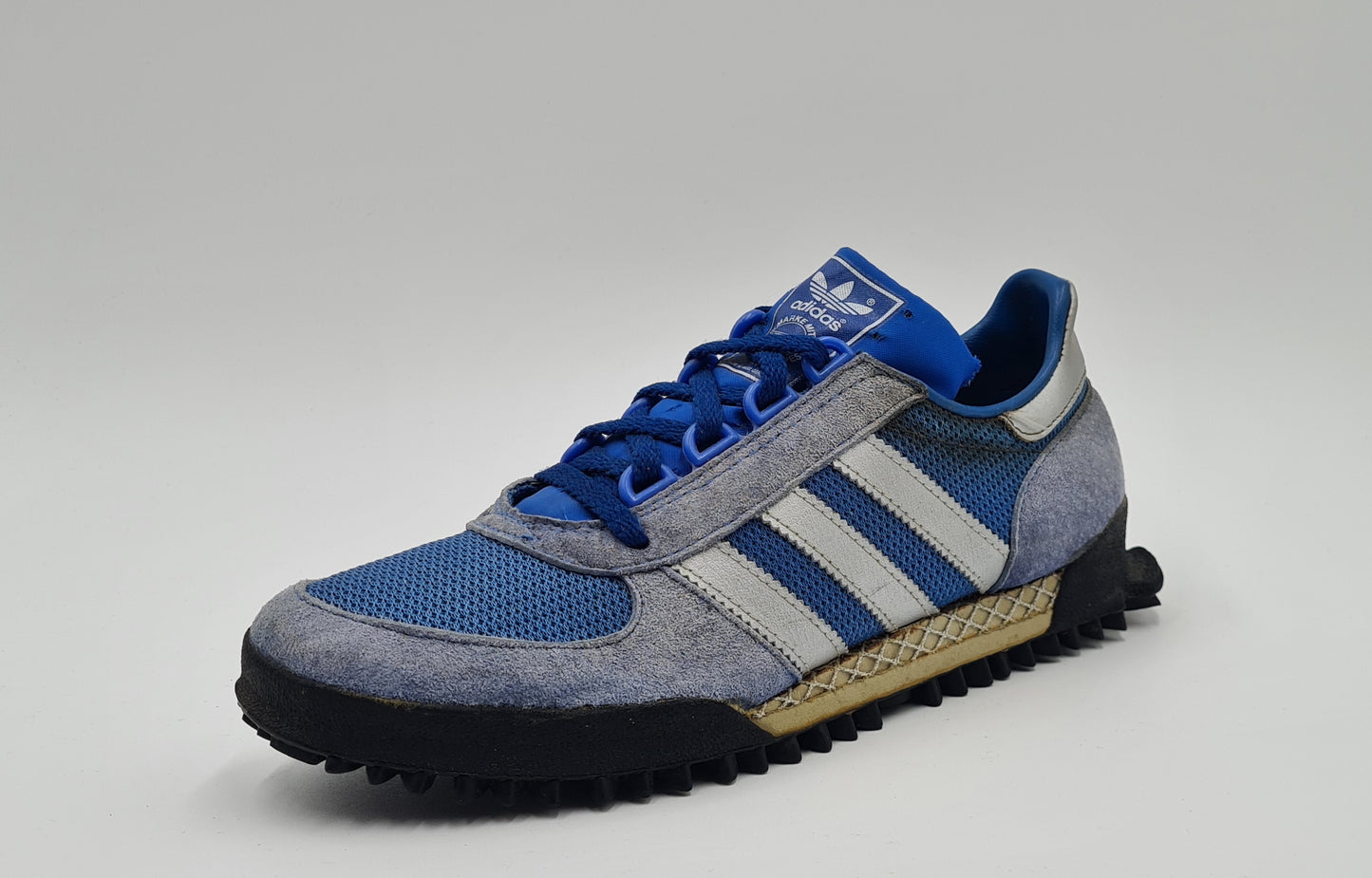 *Fair condition* Vintage 1980s Adidas Marathon TR Blue West Germany UK 6.5 / EUR 40