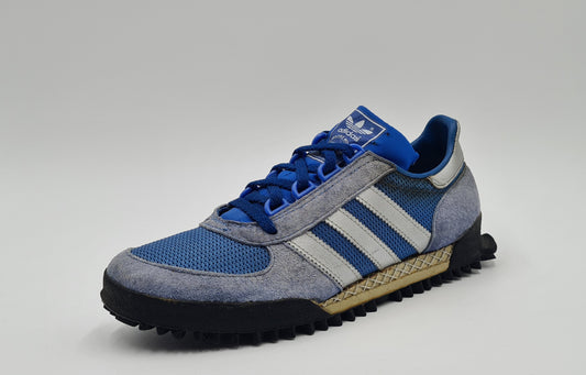 *Ordentlicher Zustand* Vintage 1980er Adidas Marathon TR Blau West Germany UK 6,5 / EUR 40