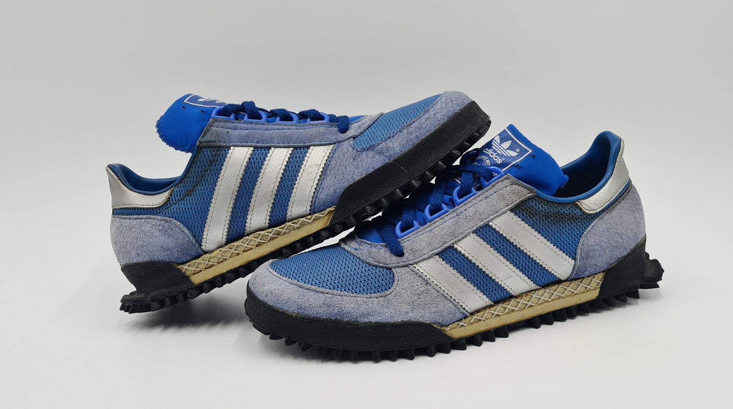 *Fair condition* Vintage 1980s Adidas Marathon TR Blue West Germany UK 6.5 / EUR 40