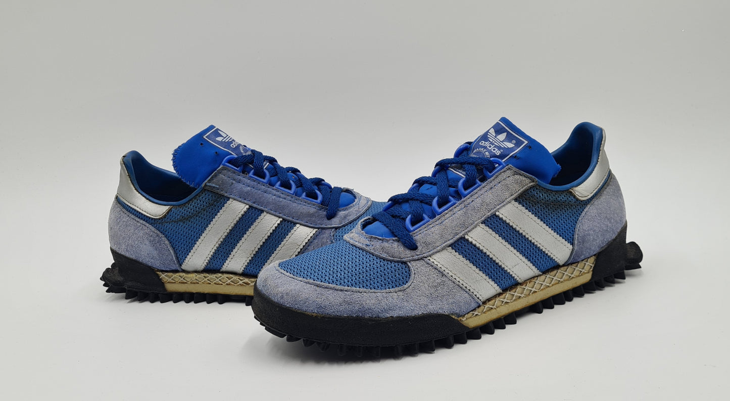 *Fair condition* Vintage 1980s Adidas Marathon TR Blue West Germany UK 6.5 / EUR 40