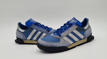 *Fair condition* Vintage 1980s Adidas Marathon TR Blue West Germany UK 6.5 / EUR 40