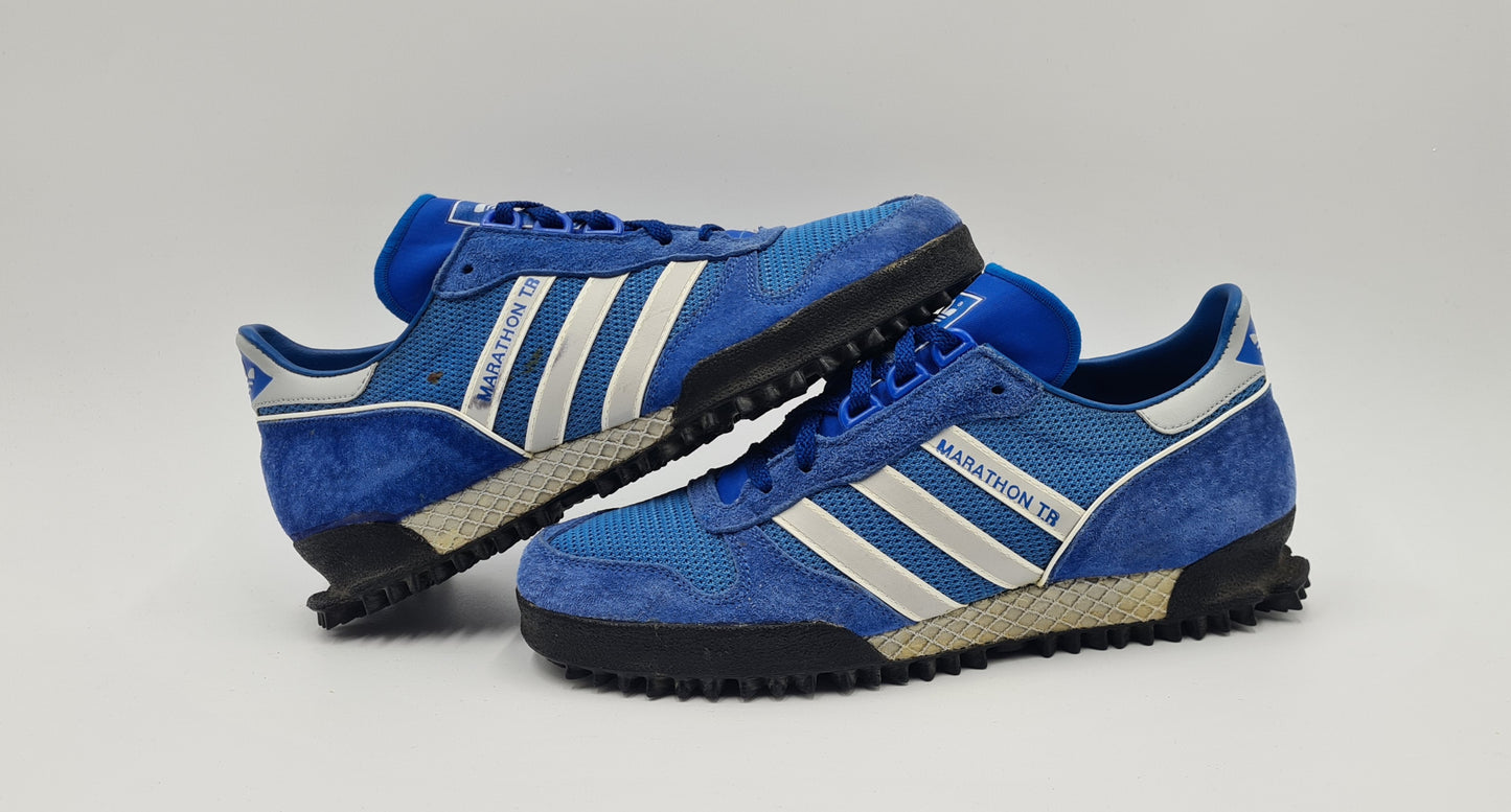 *TOP* Vintage 1980er Adidas Marathon TR Blau West Germany UK 8 / EUR 42