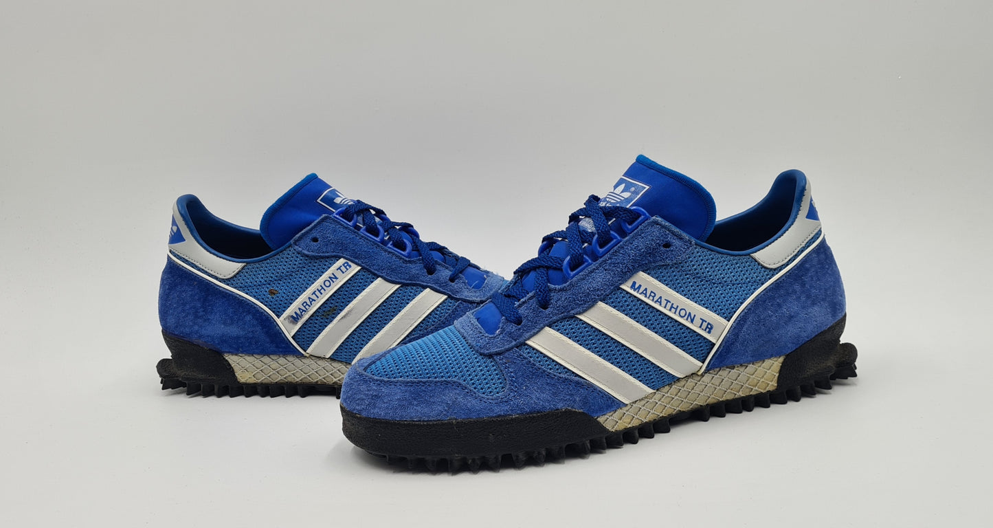 *TOP* Vintage 1980er Adidas Marathon TR Blau West Germany UK 8 / EUR 42