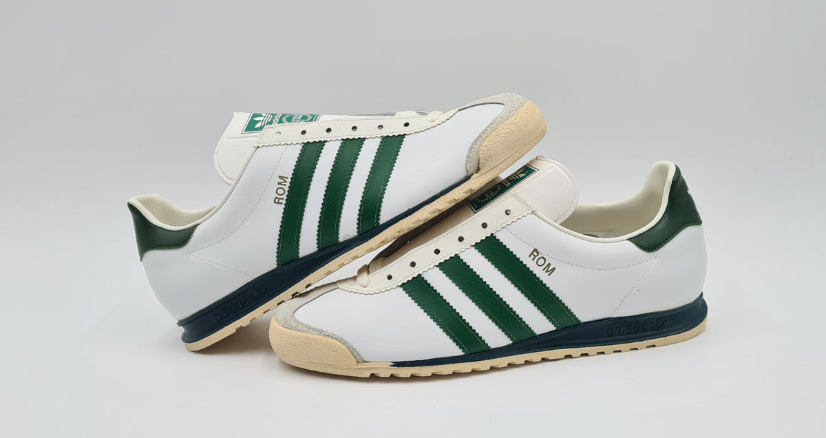*NEW* Vintage 1980s Adidas Rom with Green Stripes UK 8.5 / EUR 42 2/3 #2
