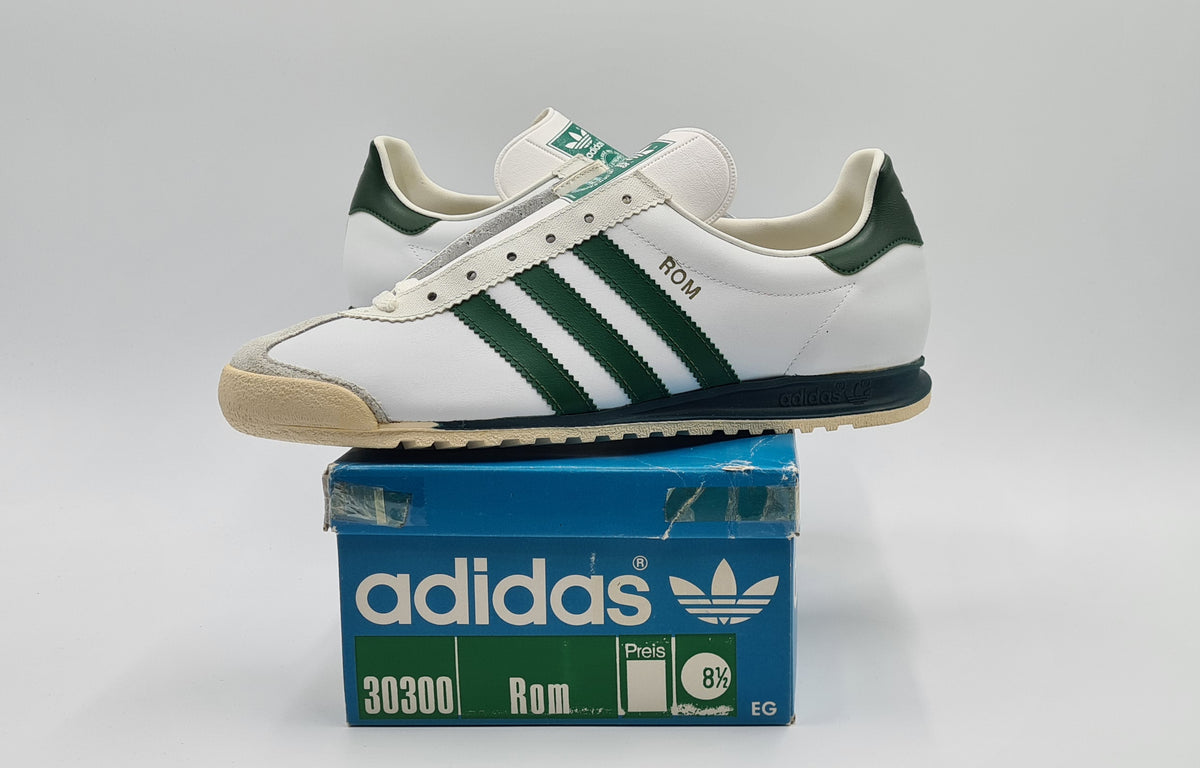*NEW* Vintage 1980s Adidas Rom with Green Stripes UK 8.5 / EUR 42 2/3 #2