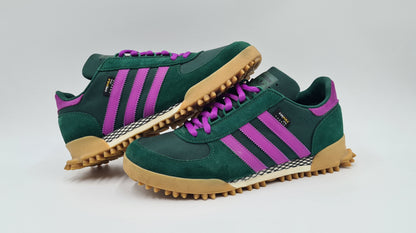 *Guter Zustand* 2023 Adidas Marathon TR Cordura Grün Lila UK 9 / EUR 43 1/3