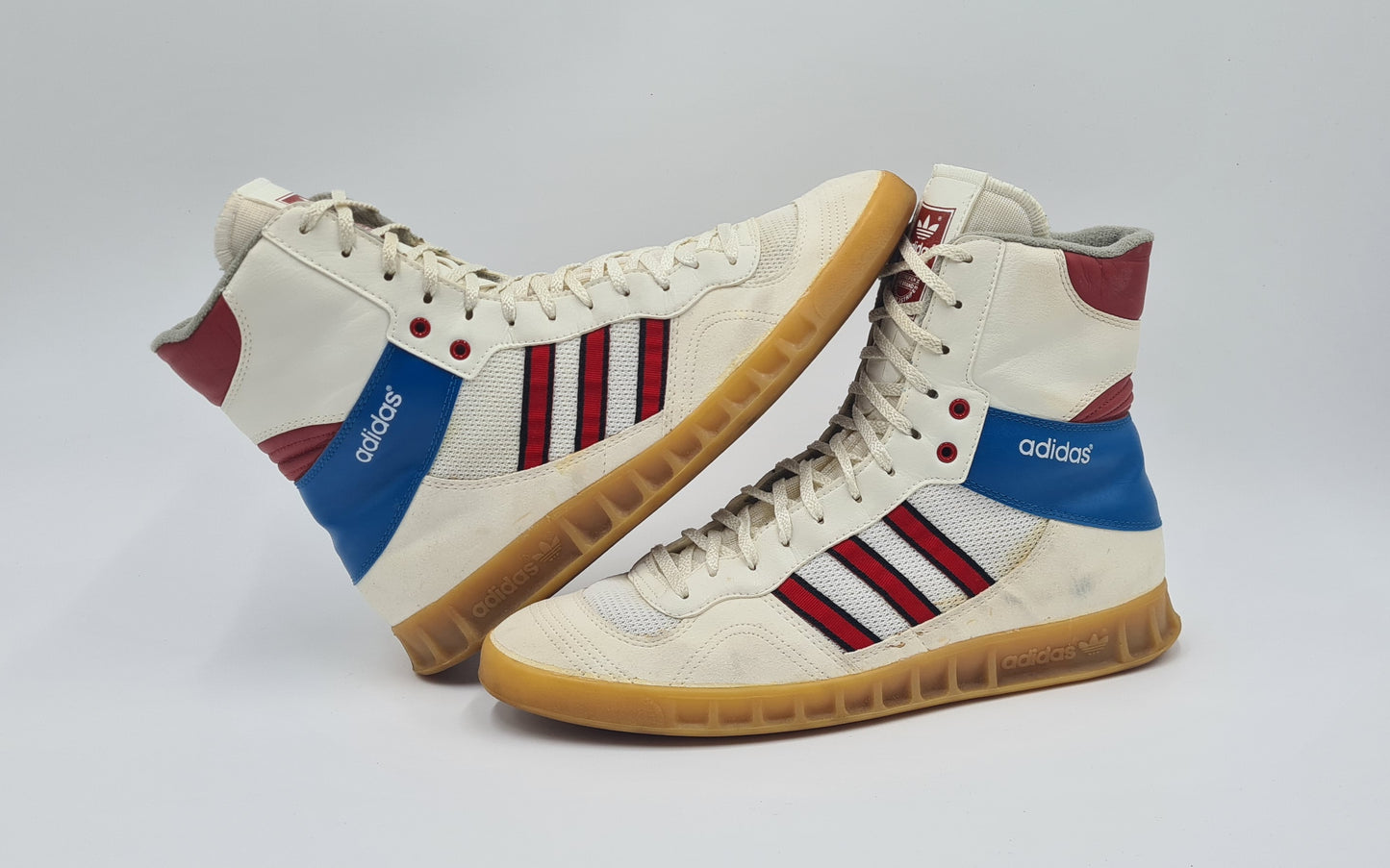 *TOP* Vintage 1980er Adidas Handball Hi UK 9,5 / EUR 44
