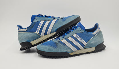 *Guter Zustand* Vintage 1980er Adidas Marathon TR Blau Yugoslavia UK 11,5 / EUR 46 2/3