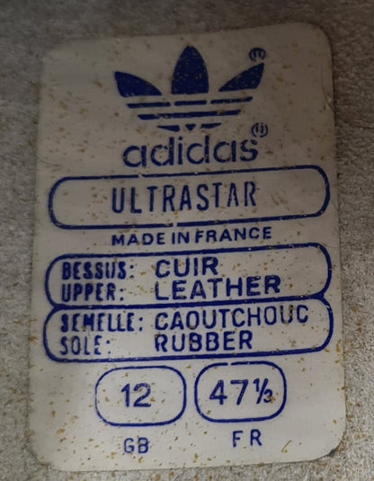 *NEW* Vintage 1980s Adidas Ultrastar Run DMC Made in France UK 12 / EUR 47 1/3