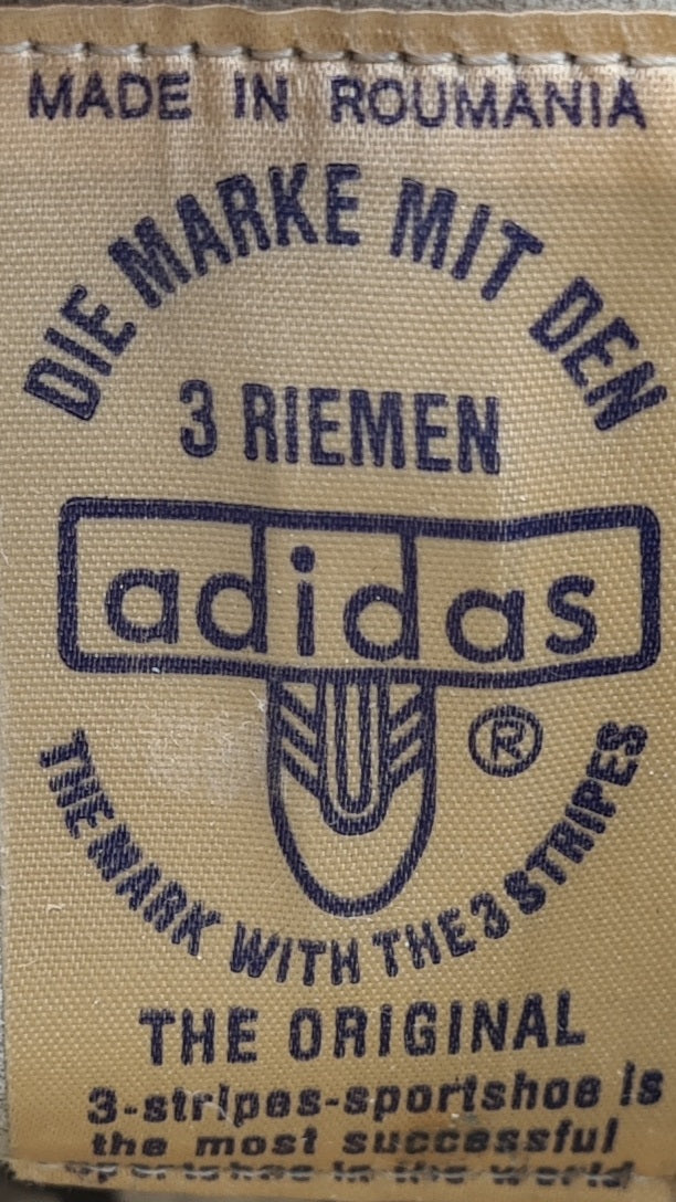 *NEW* Vintage 1980s Adidas Rekord Roumania 3 Stripe UK 8 / EUR 42