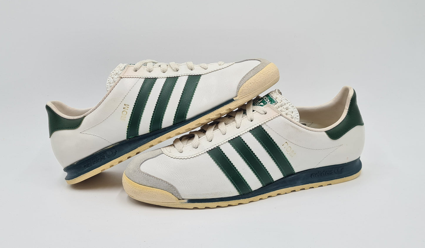 *TOP* Vintage 1980er Adidas Rom mit grünen Streifen UK 8 / EUR 42