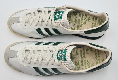 *TOP* Vintage 1980er Adidas Rom mit grünen Streifen UK 8 / EUR 42