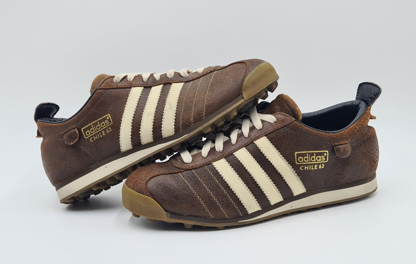 *WIE NEU* Vintage 2005 Adidas Chile 62 Sample Braun UK 8,5 / EUR 42 2/3