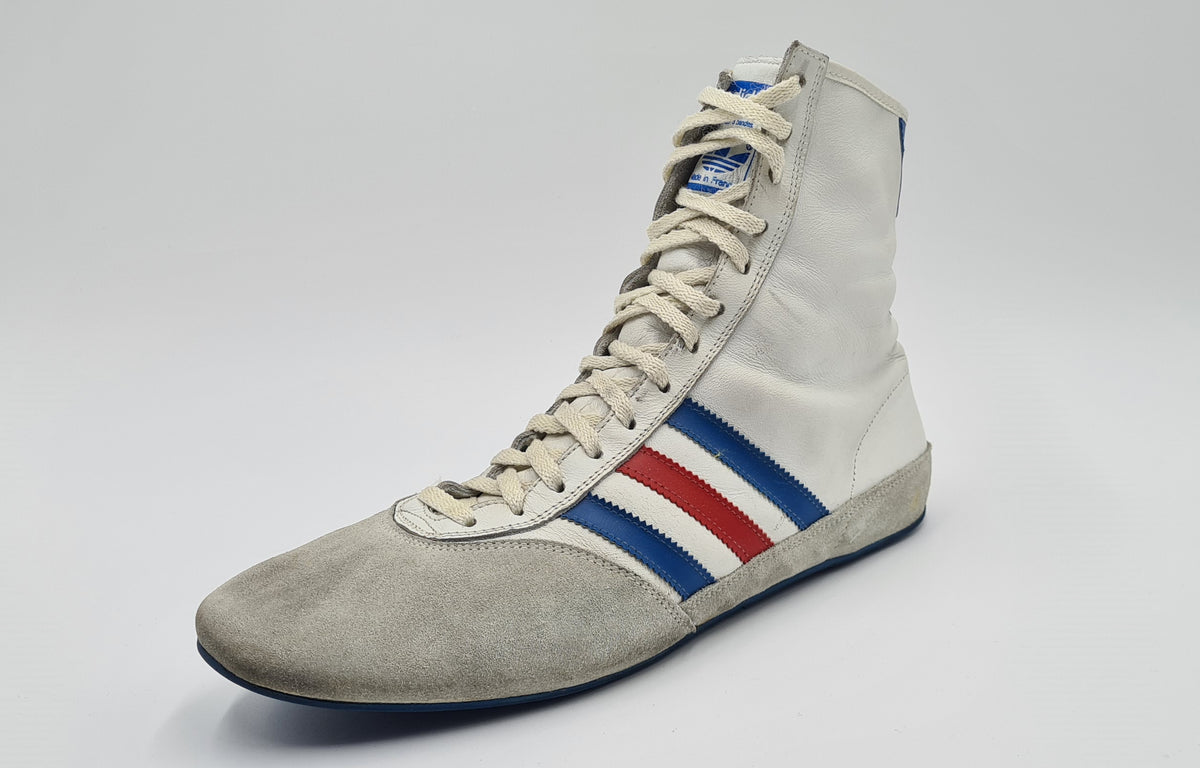 Vintage 1980s Adidas Boxing Boots Made in France UK 10.5 / EUR 45 1/3