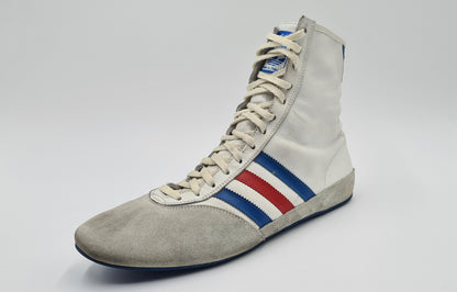 Vintage 1980s Adidas Boxing Boots Made in France UK 10.5 / EUR 45 1/3