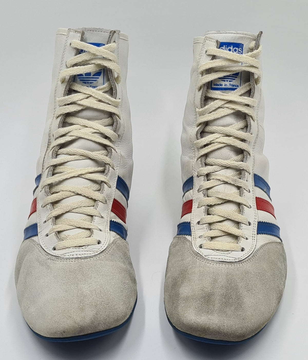 Vintage 1980s Adidas Boxing Boots Made in France UK 10.5 / EUR 45 1/3