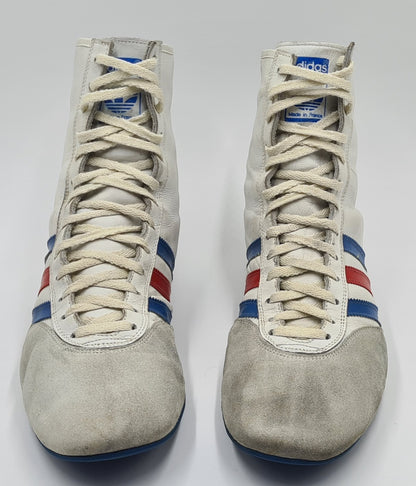 Vintage 1980s Adidas Boxing Boots Made in France UK 10.5 / EUR 45 1/3
