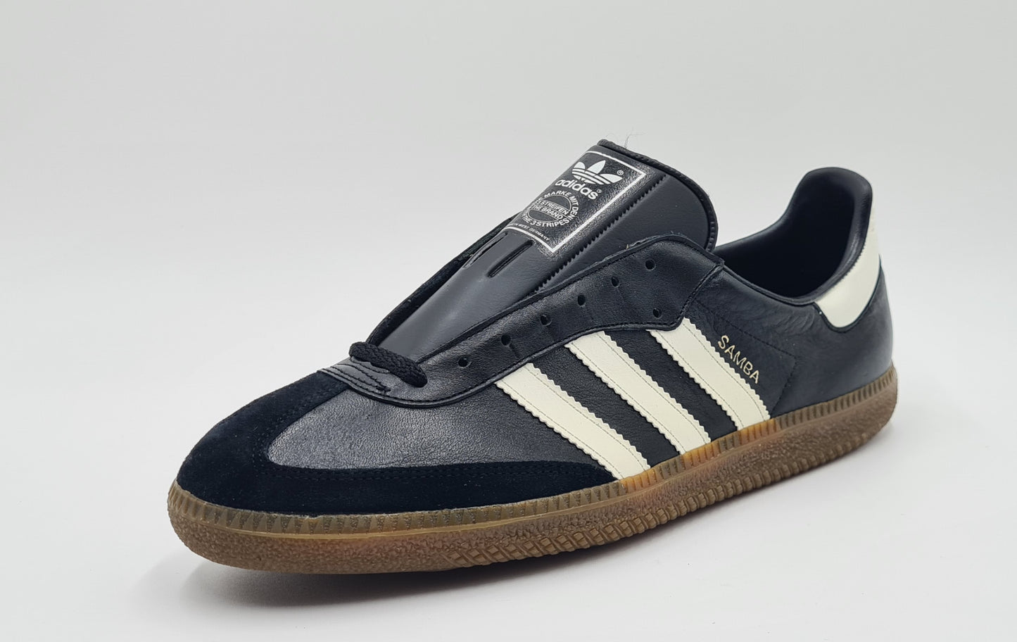 *NEU* Vintage 1980er Adidas Samba schwarz West Germany UK 9 / EUR 43 1/3