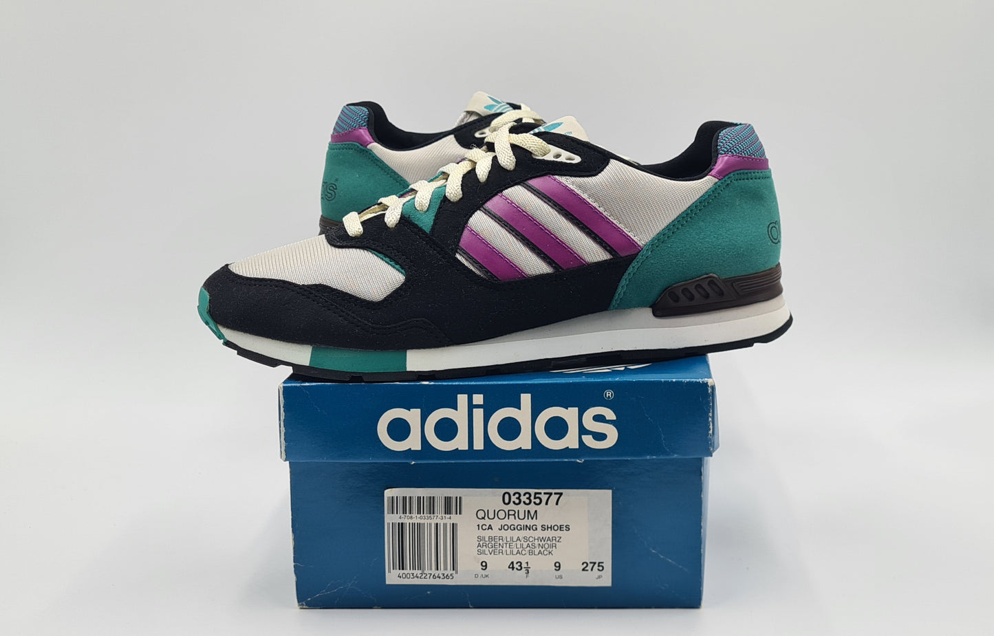 *NEU* Vintage 1980er Adidas Quorum Running Philippines UK 9 / EUR 43 1/3